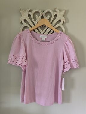 NWT Pink Rachel Parcell Short Sleeved Tshirt Size Large
